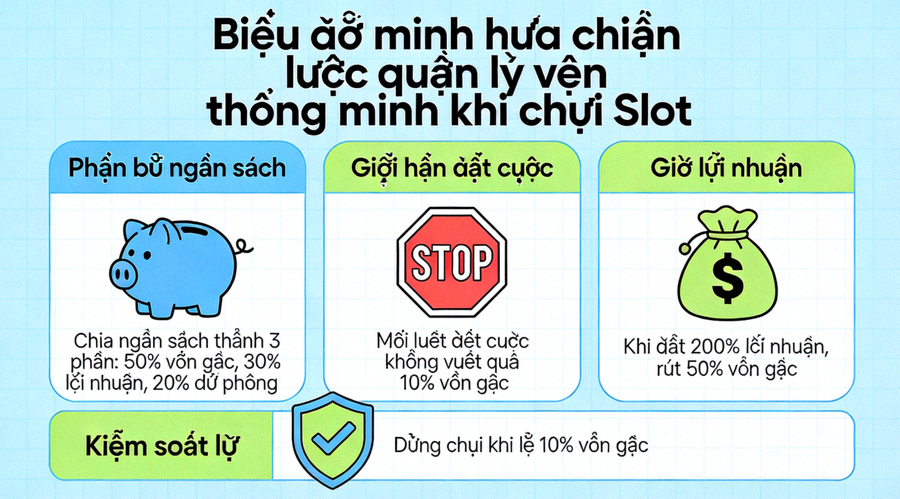 Biểu đồ minh họa chiến lược quản lý vốn thông minh khi chơi Slot
