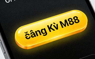Giao diện nút đăng ký M88 màu vàng nổi bật trên màn hình