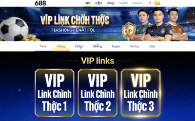 Giao diện trang chủ M88 với các đường link VIP chính thức được đánh dấu