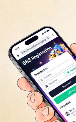 Hình ảnh minh họa màn hình điện thoại truy cập vào đường link đăng ký M88 chính thức
