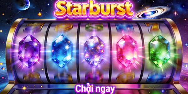 Trò chơi slot Starburst với các viên ngọc trai không gian lấp lánh