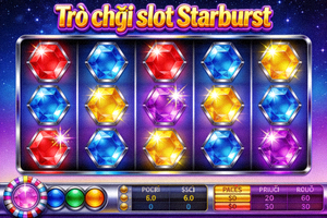 Trò chơi slot Starburst với các viên ngọc lấp lánh